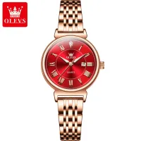OLEVS 9997 Women's Watch - Red & RoseGold